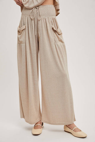 Bellamy Relaxed Knit Smocked Top and Wide Pants Set-Outfit Sets-Bluivy-Fall Favorites,NewArrival-The Twisted Chandelier
