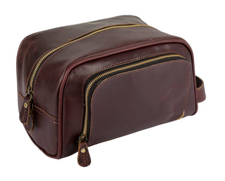 Handmade Buffalo Genuine Leather Toiletry Bag Dopp Kit-Bag-Immart Global LLC-Brandable,Men's-The Twisted Chandelier