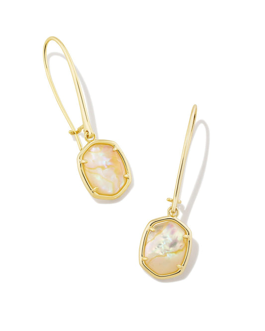 Kendra Scott Daphne Wire Drop Earrings Gold Iridescent Abalone-Earrings-Kendra Scott-E00499GLD, FD 05/20/24-The Twisted Chandelier