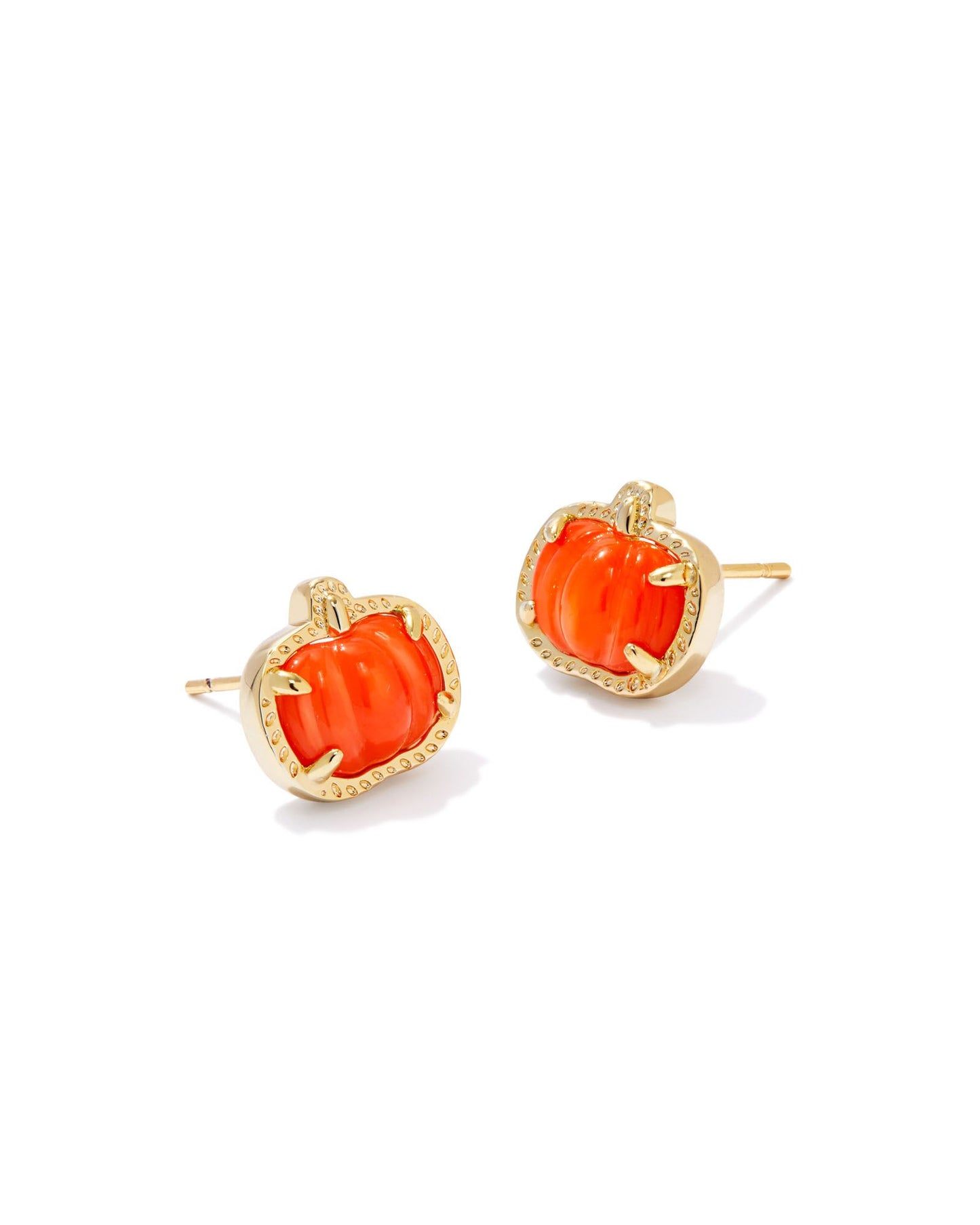 Kendra Scott Pumpkin Stud Earrings Gold Orange Mother of Pearl-Earrings-Kendra Scott-CR 09/05/24, E00567GLD, FD 09/10/24-The Twisted Chandelier