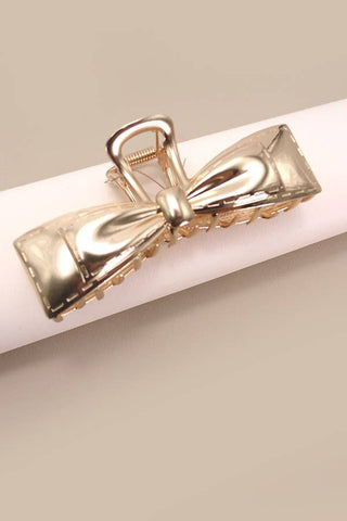 Gold Large Metal Bow Ribbon Hair Claw Clips-Hair Claws & Clips-JOSSLYN by wall to wall-40H750-The Twisted Chandelier