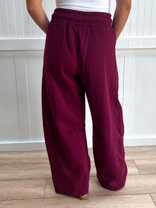 Ellison Fleece Barrel Leg Sweatpants-Pants-Zenana-bottoms,Fall Favorites,gameday,NewArrival-The Twisted Chandelier
