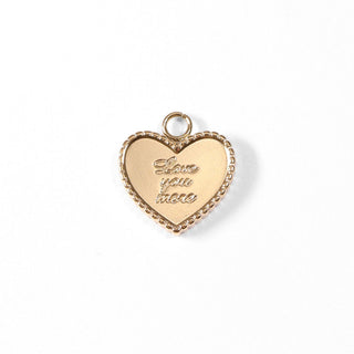 18K Gold PVD Stainless Steel "Love You More" Heart Charm / PDL0055-Stainless Steel Charm-WJW-Gold-The Twisted Chandelier