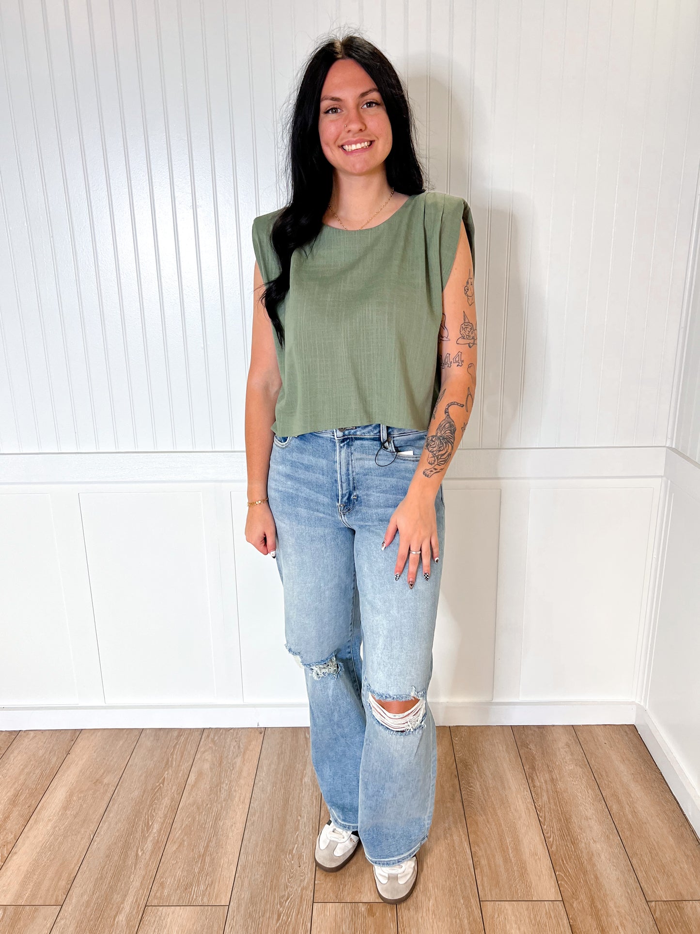 Indie Solid Woven Top-VERY J-Bin d2,FD 06/03/25,NT12090SET,OGP 34.99,Tops Collection-The Twisted Chandelier