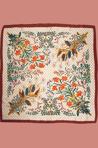 Large Floral Print Bandana Scarf-Scarf-JOSSLYN by wall to wall-40SC697-The Twisted Chandelier