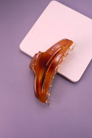 Marbled Curved Hair Claw Clips | 40H452-JOSSLYN by wall to wall-BROWN-The Twisted Chandelier