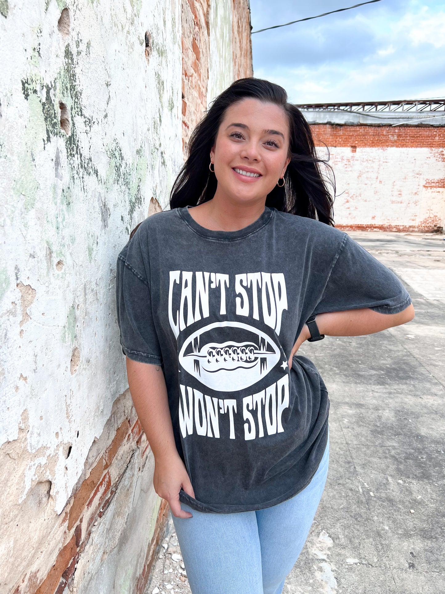 Can't Stop Won't Stop Rocker Tee-Shirt-friday+saturday-11/28/23 md,2nd md,Bin c1,Max Retail,Tops Collection-The Twisted Chandelier