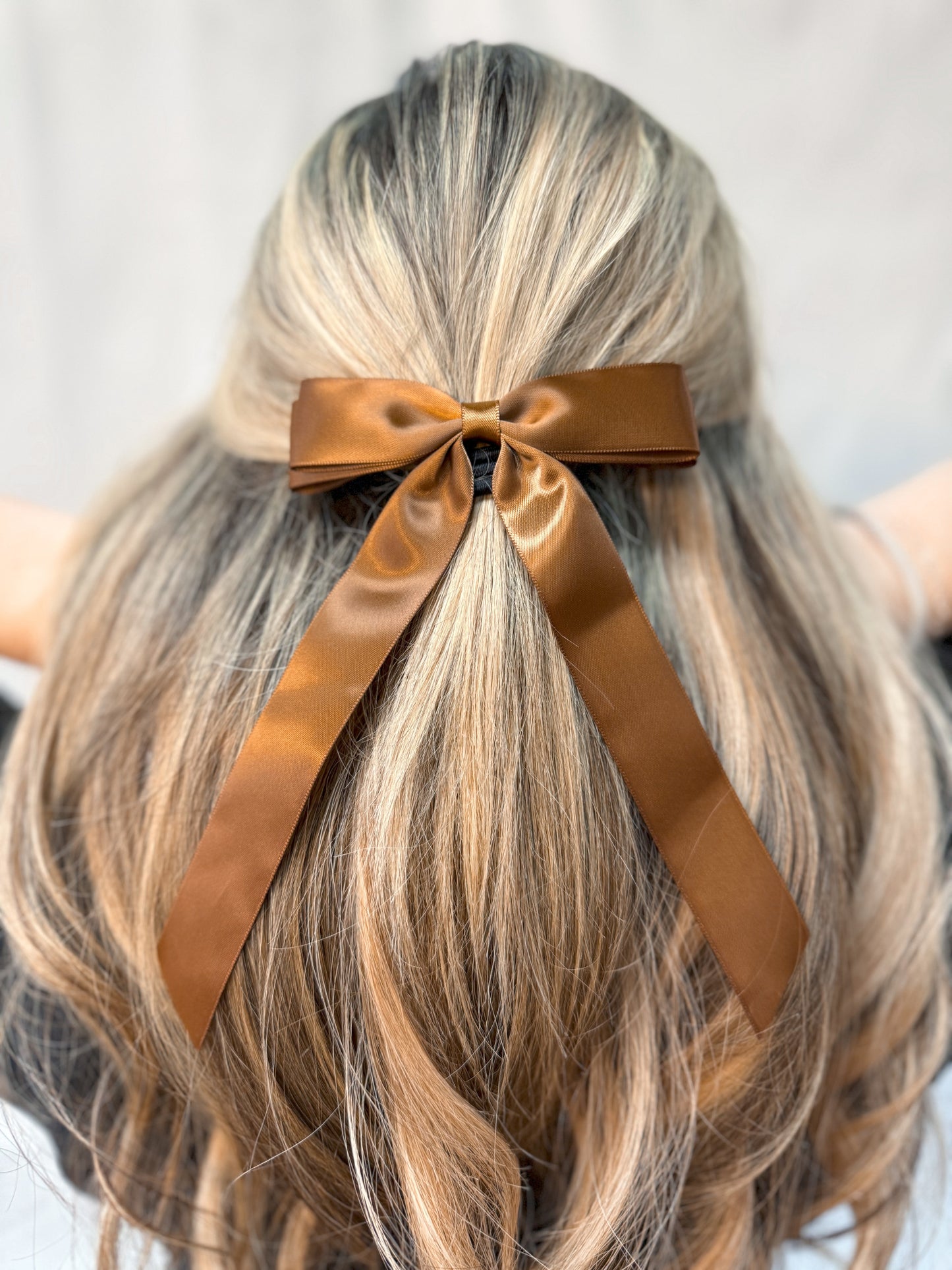 Satin Bow Hair Clip - Mocha-Hair Claws & Clips-Swan Madchen-Created - 01/15/24-The Twisted Chandelier