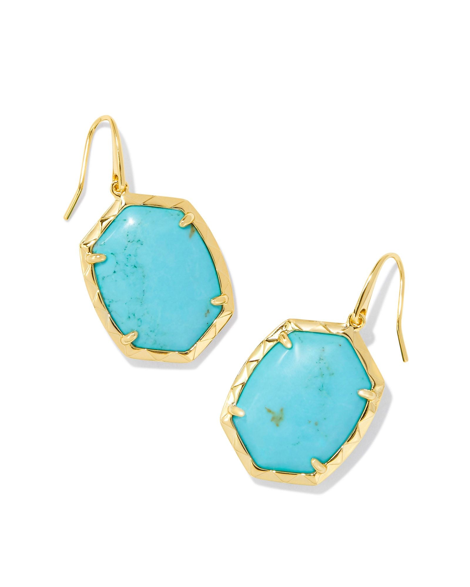Kendra Scott Daphne Drop Earrings Gold Variegated Turquoise Magnesite-Earrings-Kendra Scott-E00400GLD-The Twisted Chandelier