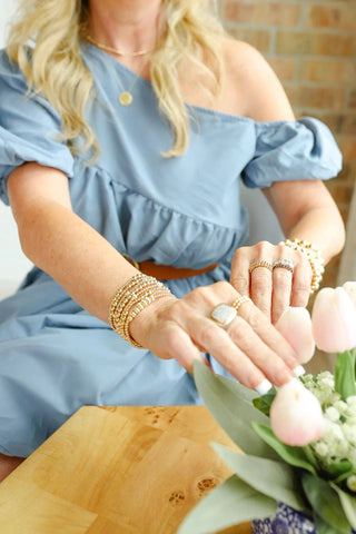 Lucky Fluted Bracelet-Beaded Blondes-The Twisted Chandelier