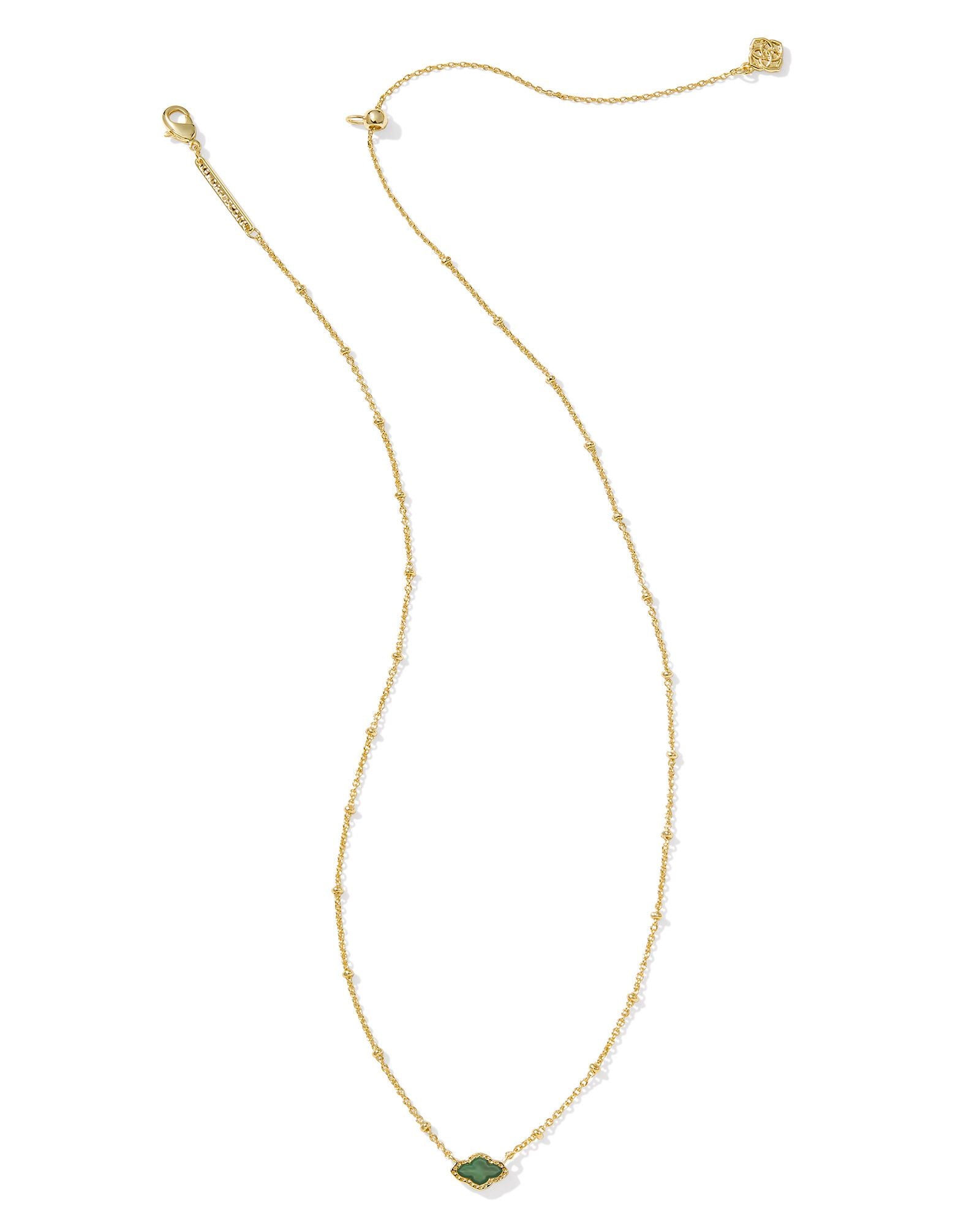 Kendra Scott Mini Abbie Satellite Short Pendant Necklace Gold Green Illusion-Necklaces-Kendra Scott-N00881GLD-The Twisted Chandelier