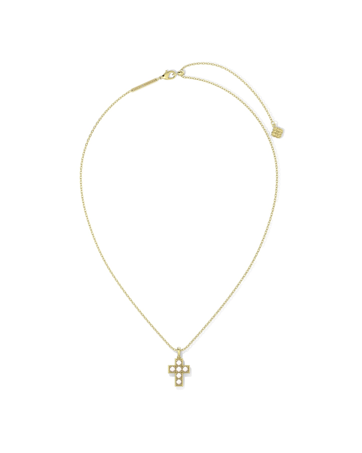 Kendra Scott Pearl Cross Short Pendant Necklace Gold White Pearl-Necklaces-Kendra Scott-N00885GLD-The Twisted Chandelier