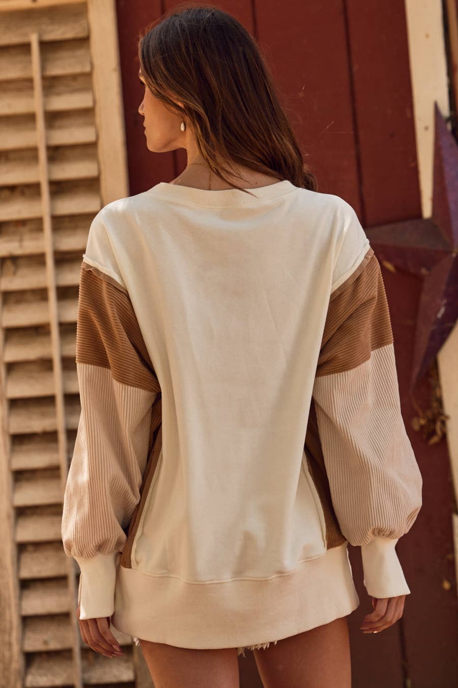 Tate Color Block Oversized Pullover - Plus-Oddi-Tops Collection-The Twisted Chandelier