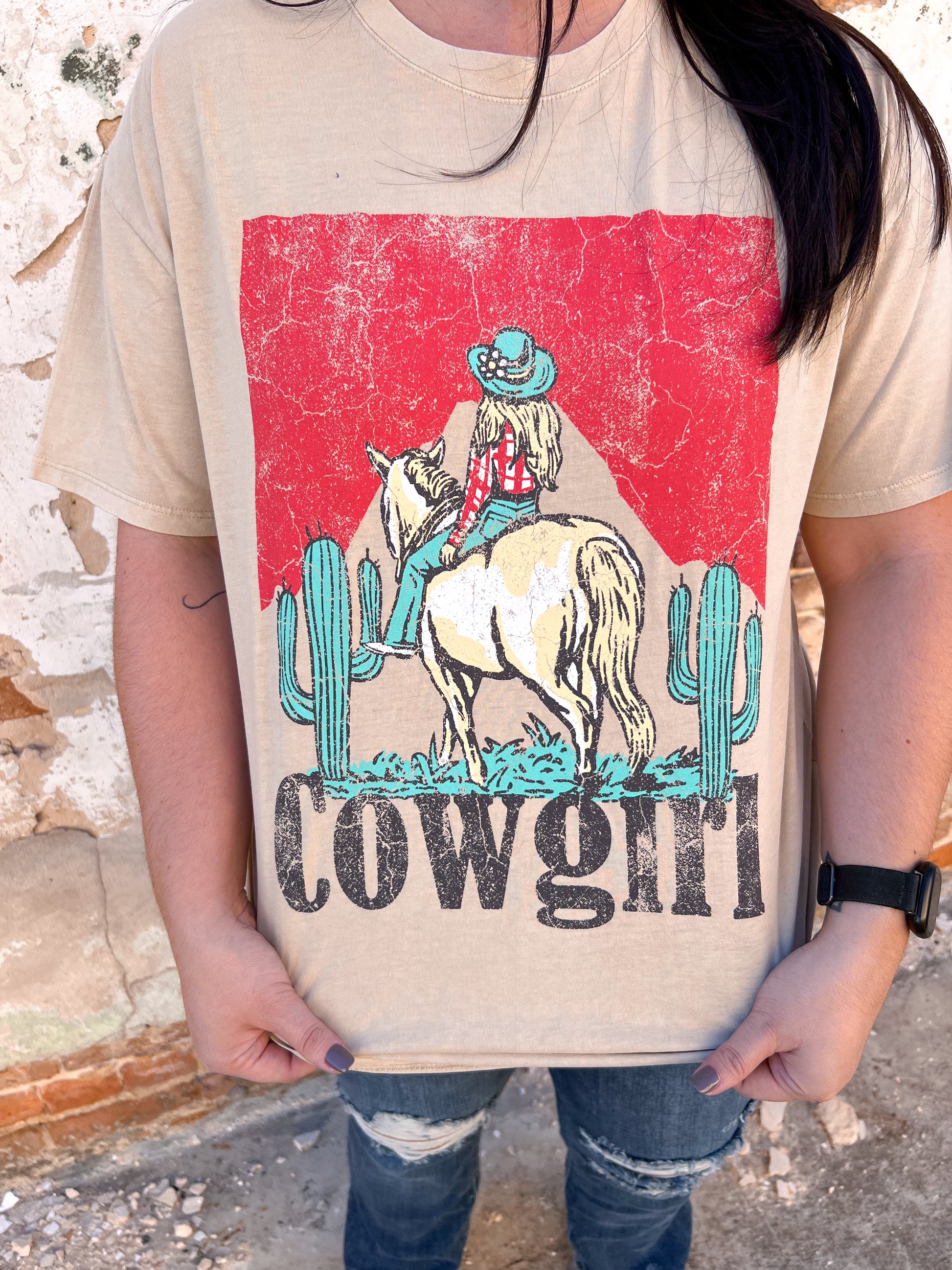 Premium Washed Graphic Cowgirl Top Oversized-Top-tres bien-11/28/23 md, 1st md, 8/22/23-The Twisted Chandelier