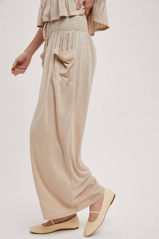 Bellamy Relaxed Knit Smocked Top and Wide Pants Set-Outfit Sets-Bluivy-Fall Favorites,NewArrival-The Twisted Chandelier