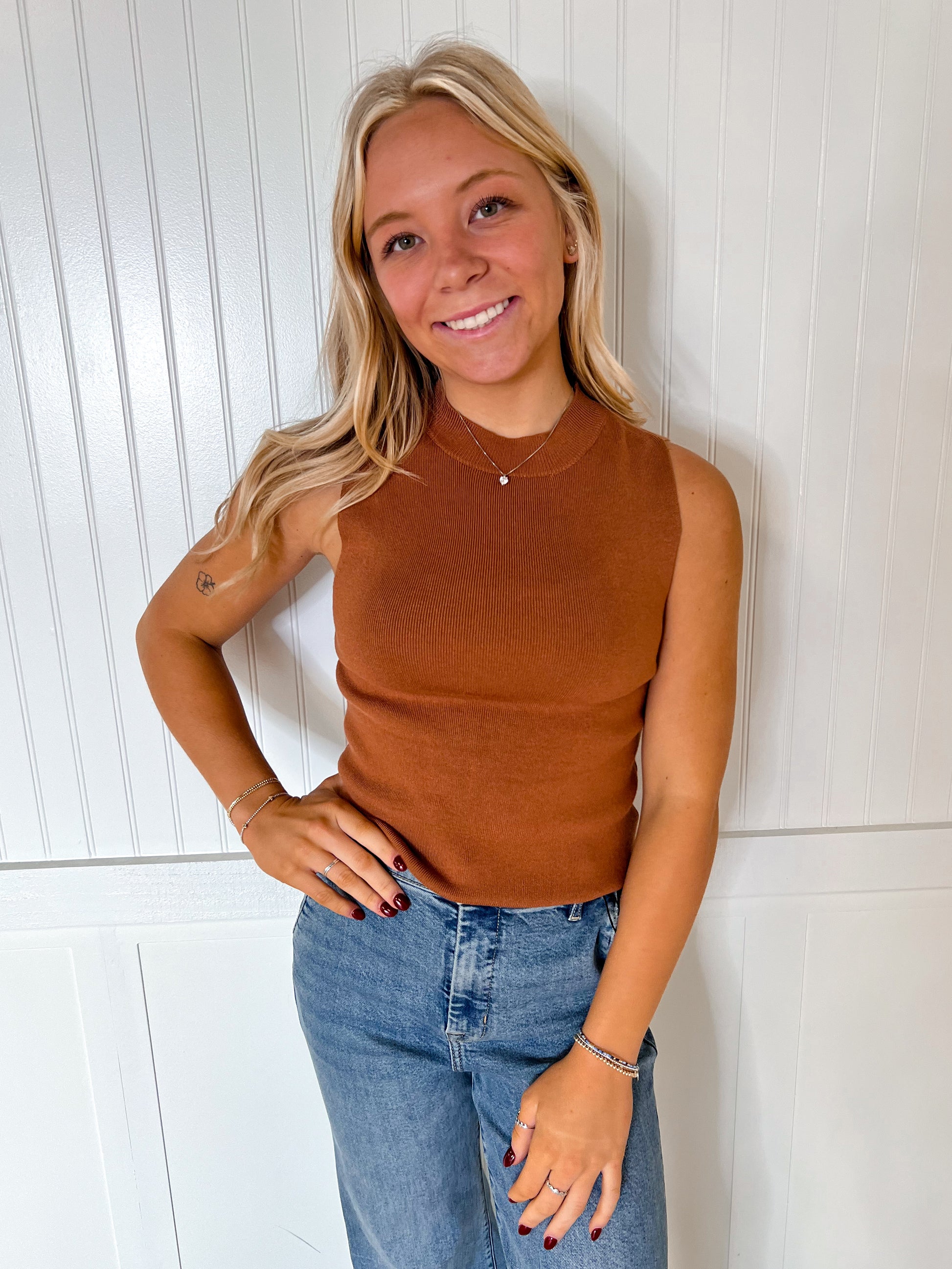 Sable Mock Neck Tank Top-Tank Top-ee:some-BIN D3,FD 04/23/24,Tops Collection-The Twisted Chandelier