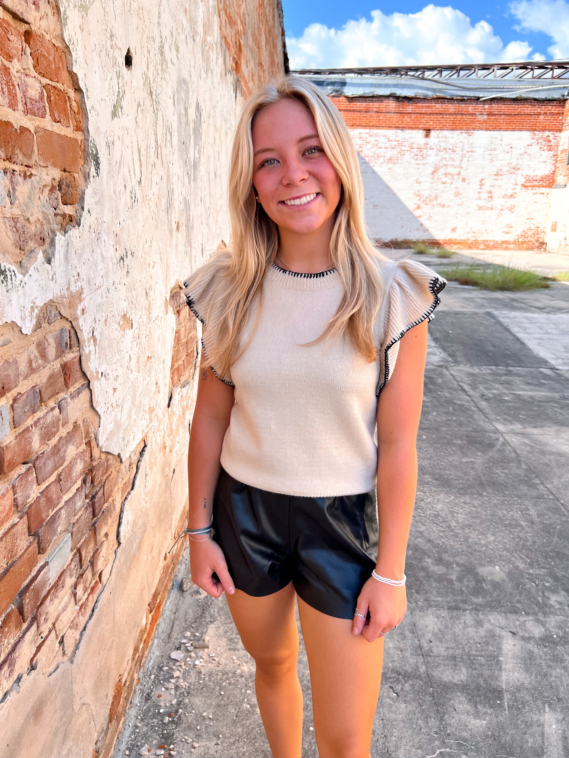 Greer Black Pleather Side Pocket Shorts-Shorts-ee:some-CR 09/19/24, FD 09/24/24-The Twisted Chandelier