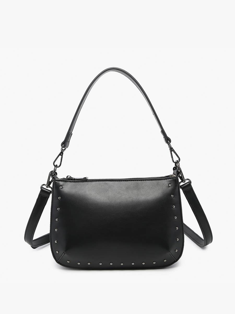 Carmen Studded Crossbody w/ Shoulder Strap-Jen & Co.-Black-The Twisted Chandelier