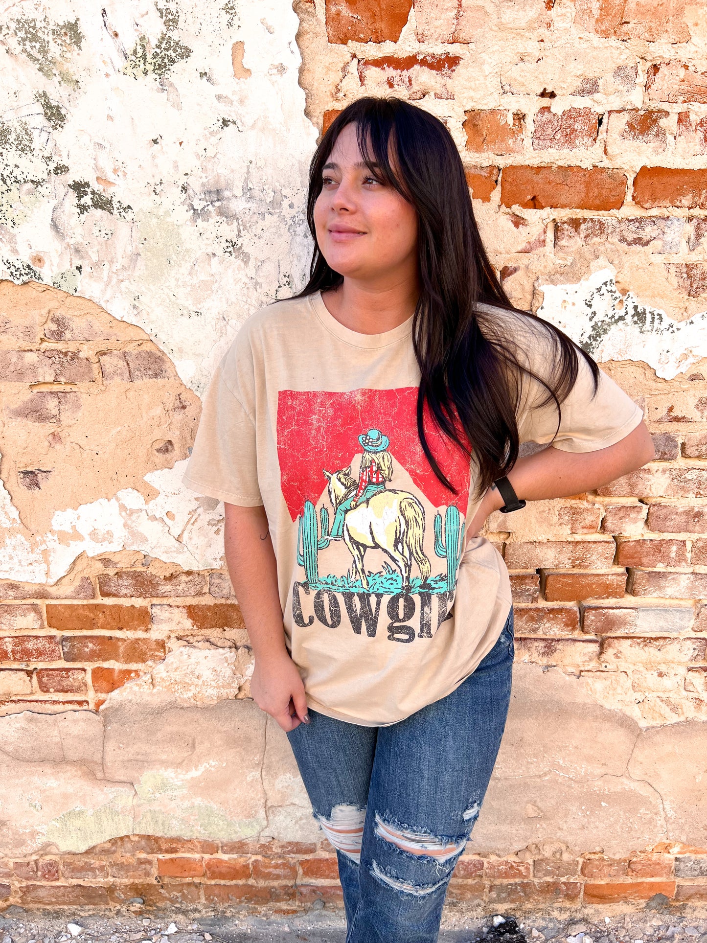 Premium Washed Graphic Cowgirl Top Oversized-Top-tres bien-11/28/23 md, 1st md, 8/22/23-The Twisted Chandelier