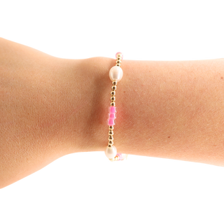 Hot Pink Pearl Poppi Bracelet-Beaded Blondes-The Twisted Chandelier