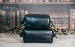 Personalized Leather Dopp Kit & Toiletry Bag, Customized Groomsmen Gift Toiletry Bag, Monogrammed Mens Toiletry Bag, Gift for Him-Luxe Range Leather-The Twisted Chandelier