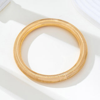 Gold-Tone Flexible Coil Bangle-JOSSLYN by wall to wall-80B1714-The Twisted Chandelier