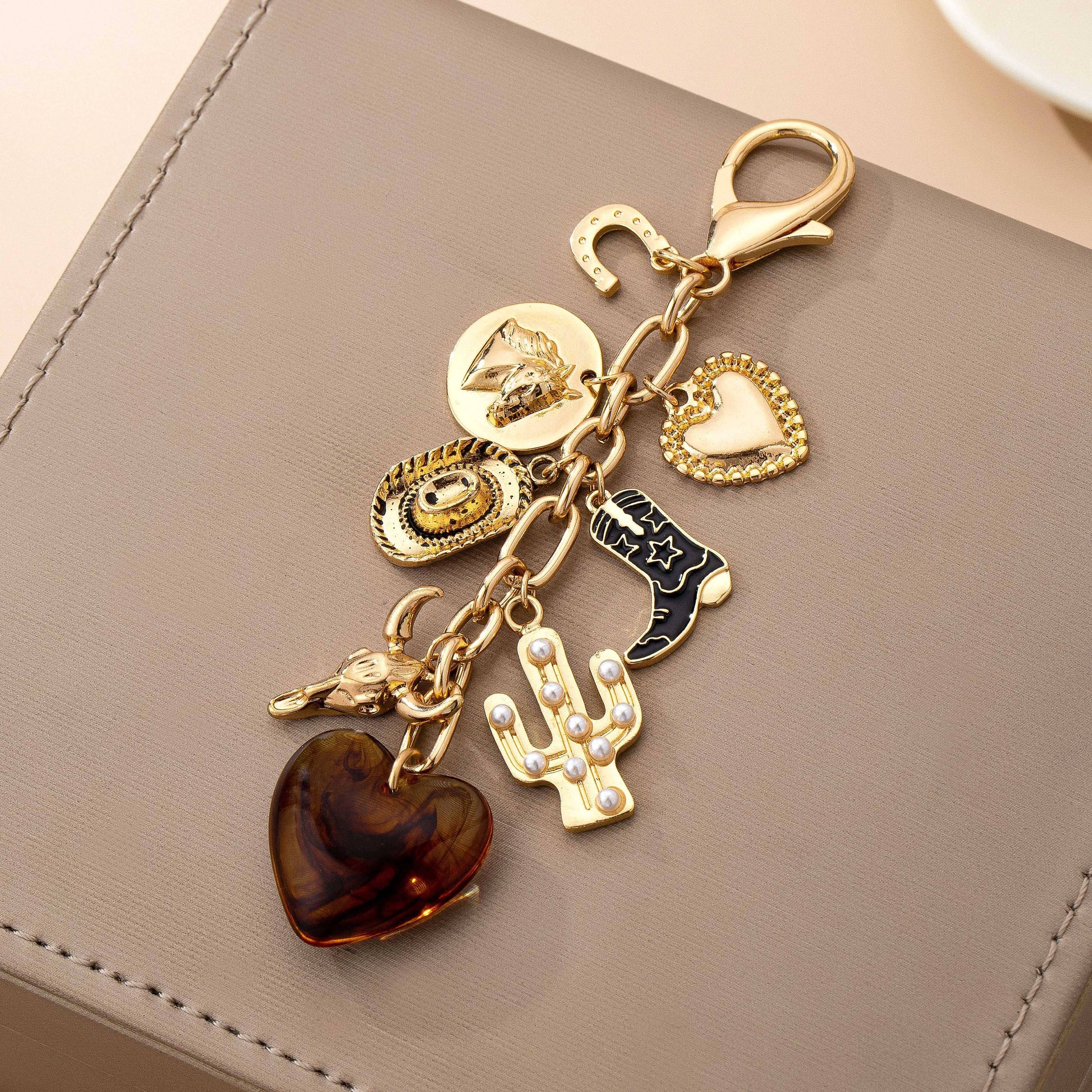 Western Heart Cross Hat Boot Heart Bag Charm-JOSSLYN by wall to wall-80K096-The Twisted Chandelier