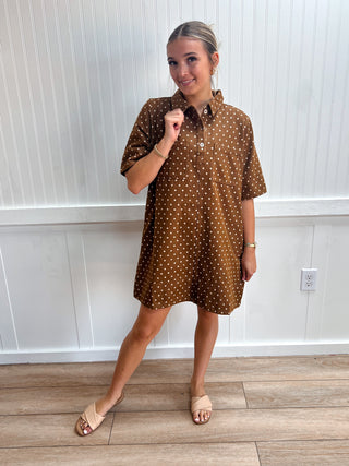 Dallas Polka Dot Denim Shirt Dress