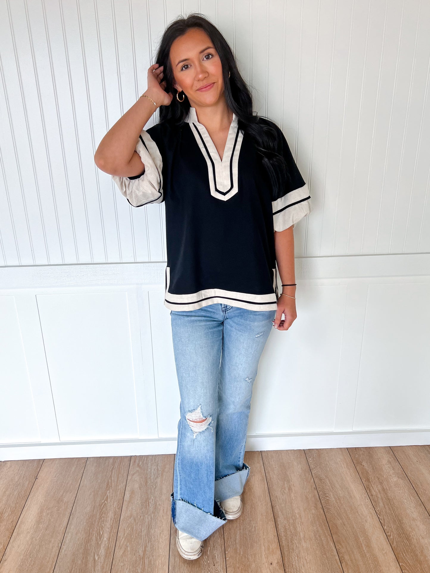 Blair Collared Pullover Top-The Twisted Chandelier-BIN A 3,FD 10/23/25,Tops Collection-The Twisted Chandelier