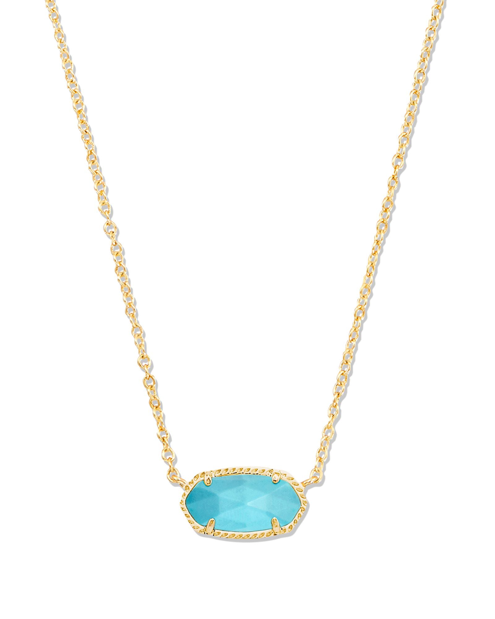Kendra Scott Elisa Pendant Necklace Gold Turquoise Magnesite-Necklaces-Kendra Scott-Created - 01/15/24, N5067GLD-The Twisted Chandelier