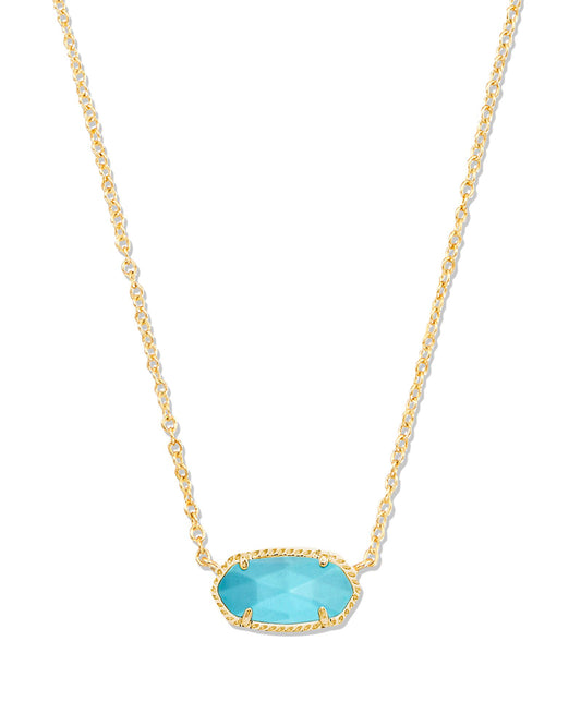 Kendra Scott Elisa Pendant Necklace Gold Turquoise Magnesite-Necklaces-Kendra Scott-Created - 01/15/24, N5067GLD-The Twisted Chandelier