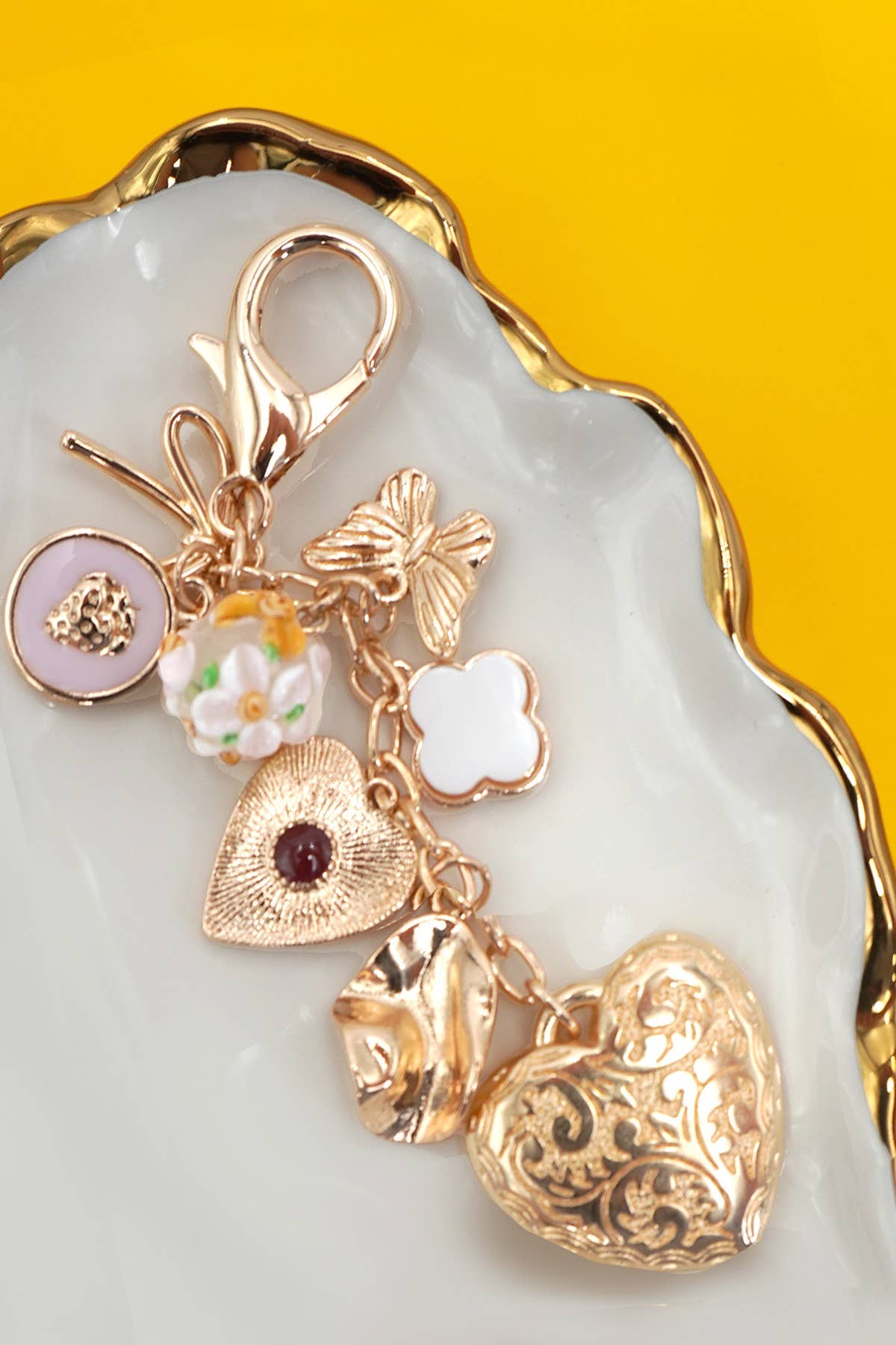 Bag Key Charm - Heart Bow Butterfly Clover-JOSSLYN by wall to wall-80K056-The Twisted Chandelier