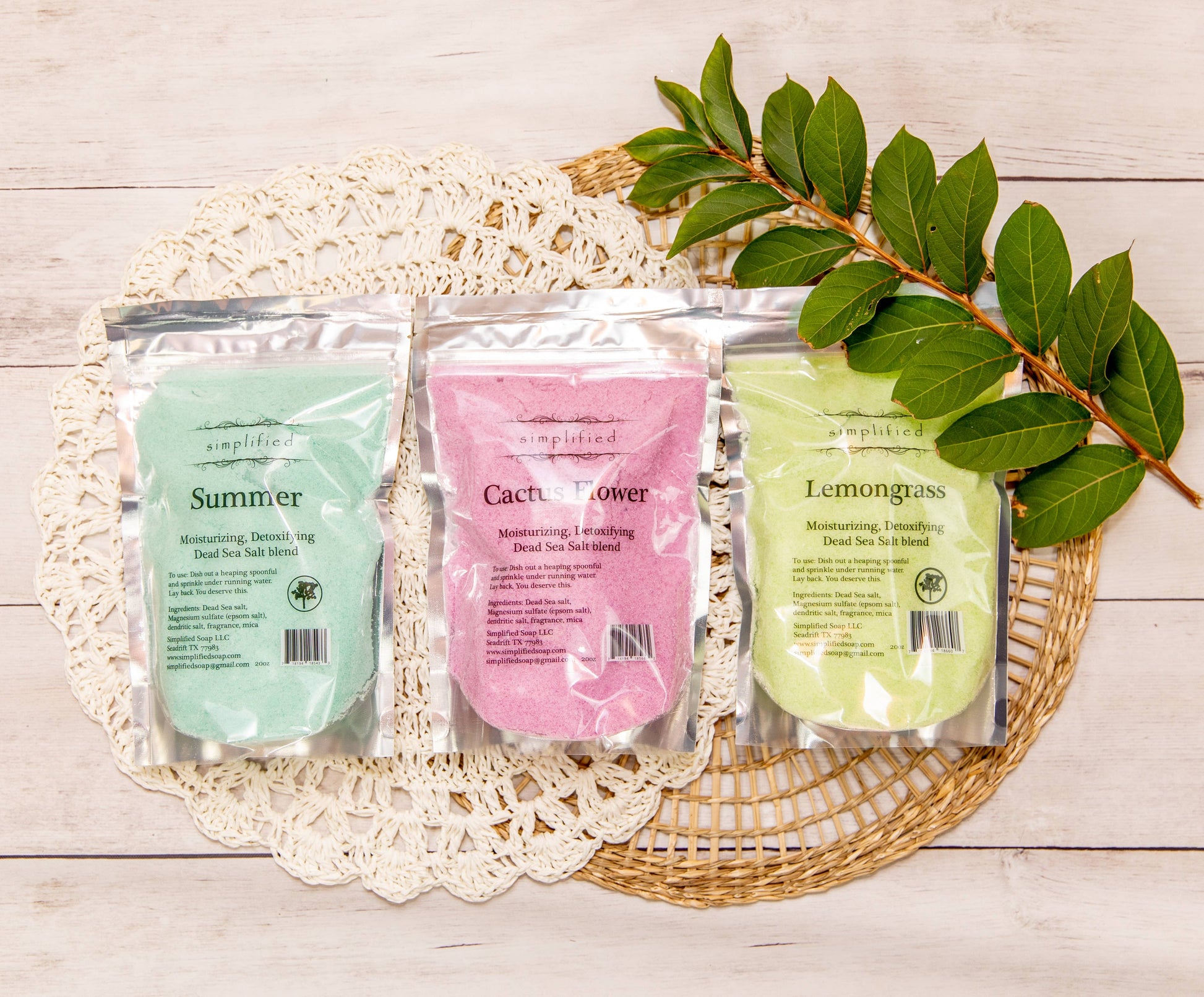 Simplified 20 oz Dead Sea Salt Bag-Bath & Beauty-Simplified Soap-The Twisted Chandelier