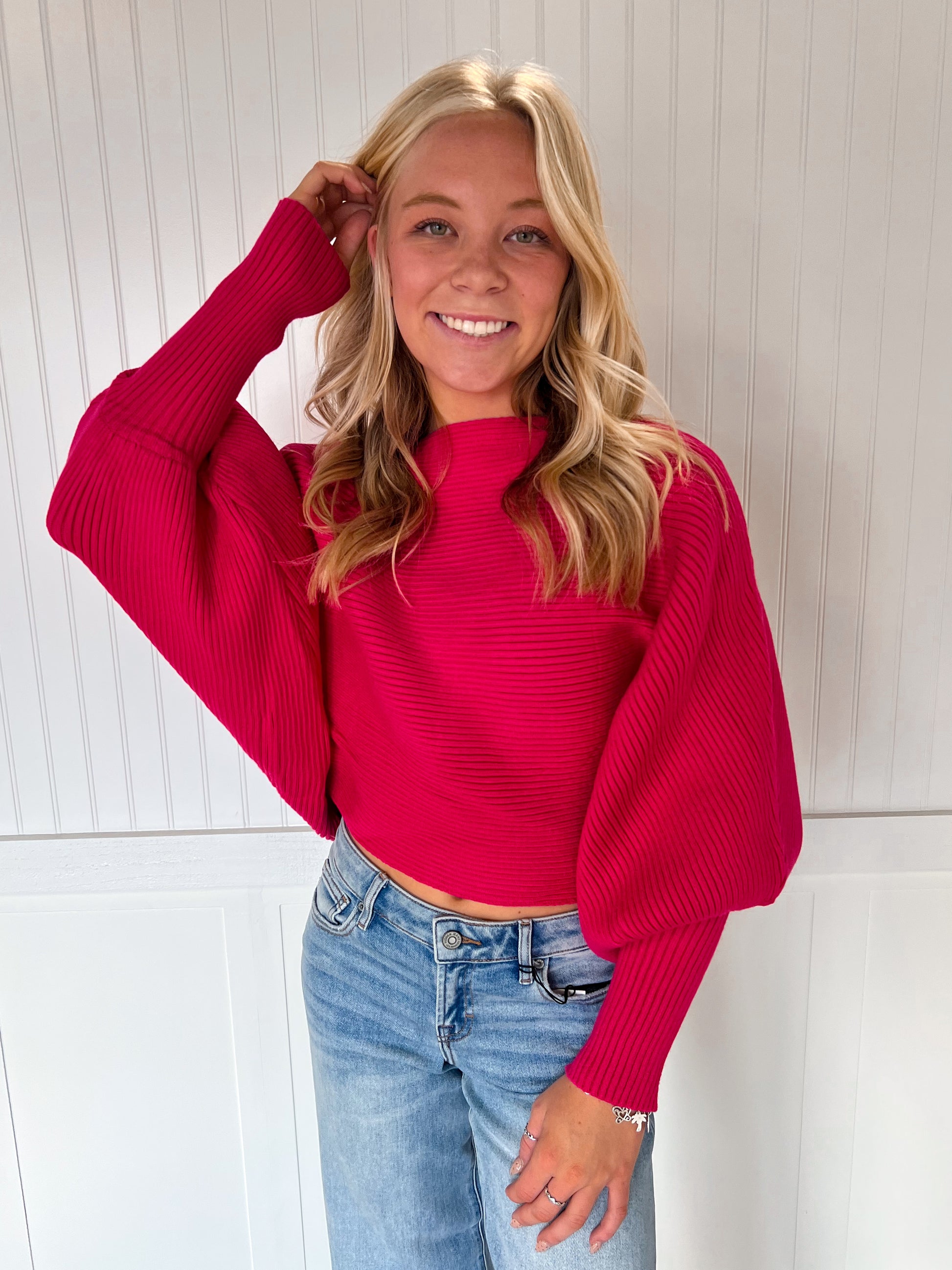 Hollie Boat Neck Elegant Ribbed Knitted Loose Sweater-Vine & Love-Tops Collection-The Twisted Chandelier