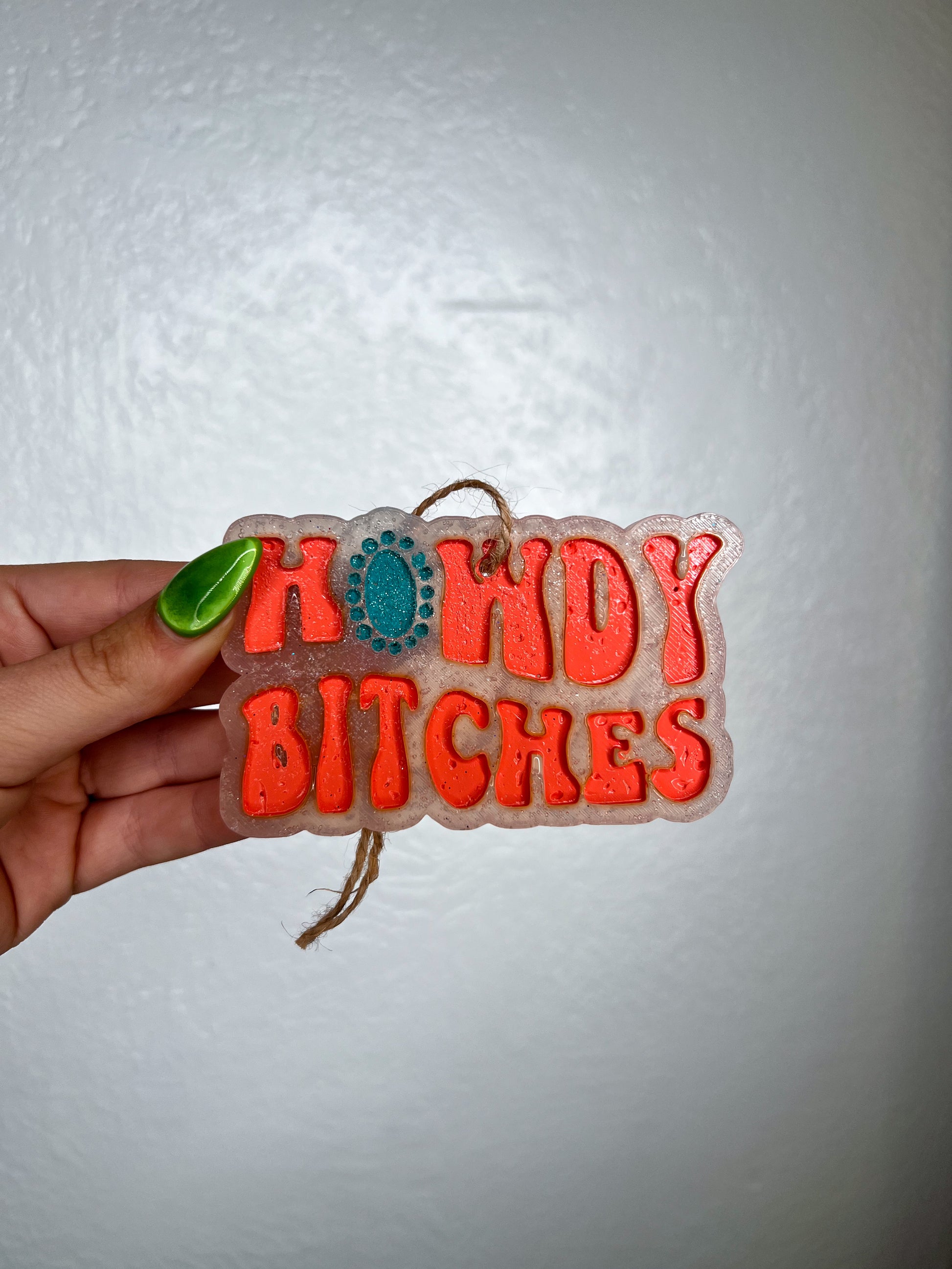 "Howdy B*tches" Car Freshie-Southern Creek Wholesale-Leather & Lace-Salmon-The Twisted Chandelier