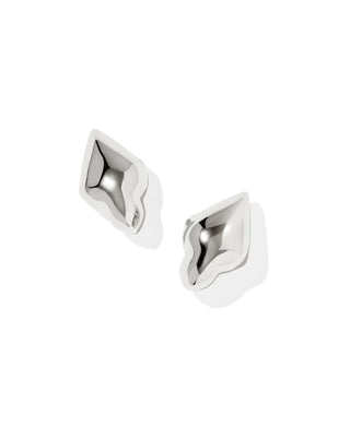 Kendra Scott Adeline Metal Stud Earrings Silver-Kendra Scott-E00943RHD-The Twisted Chandelier