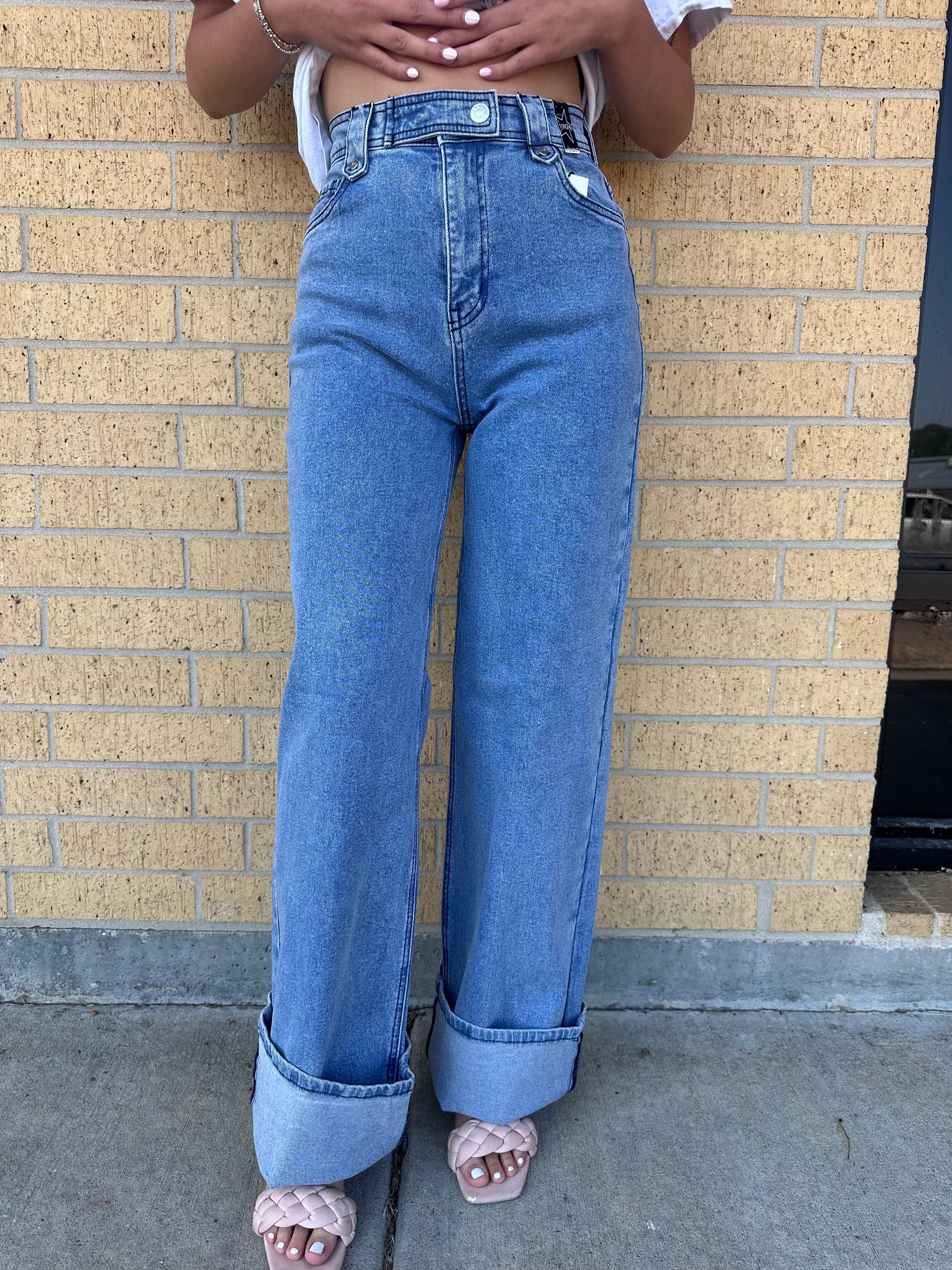 Sutton Wide Leg Medium Stone Rigid Comfort Stretch Jeans-Vibrant M.i.U-BIN A2,bottoms-The Twisted Chandelier