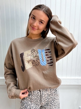 Jesus Stitched Detailing Sweatshirt