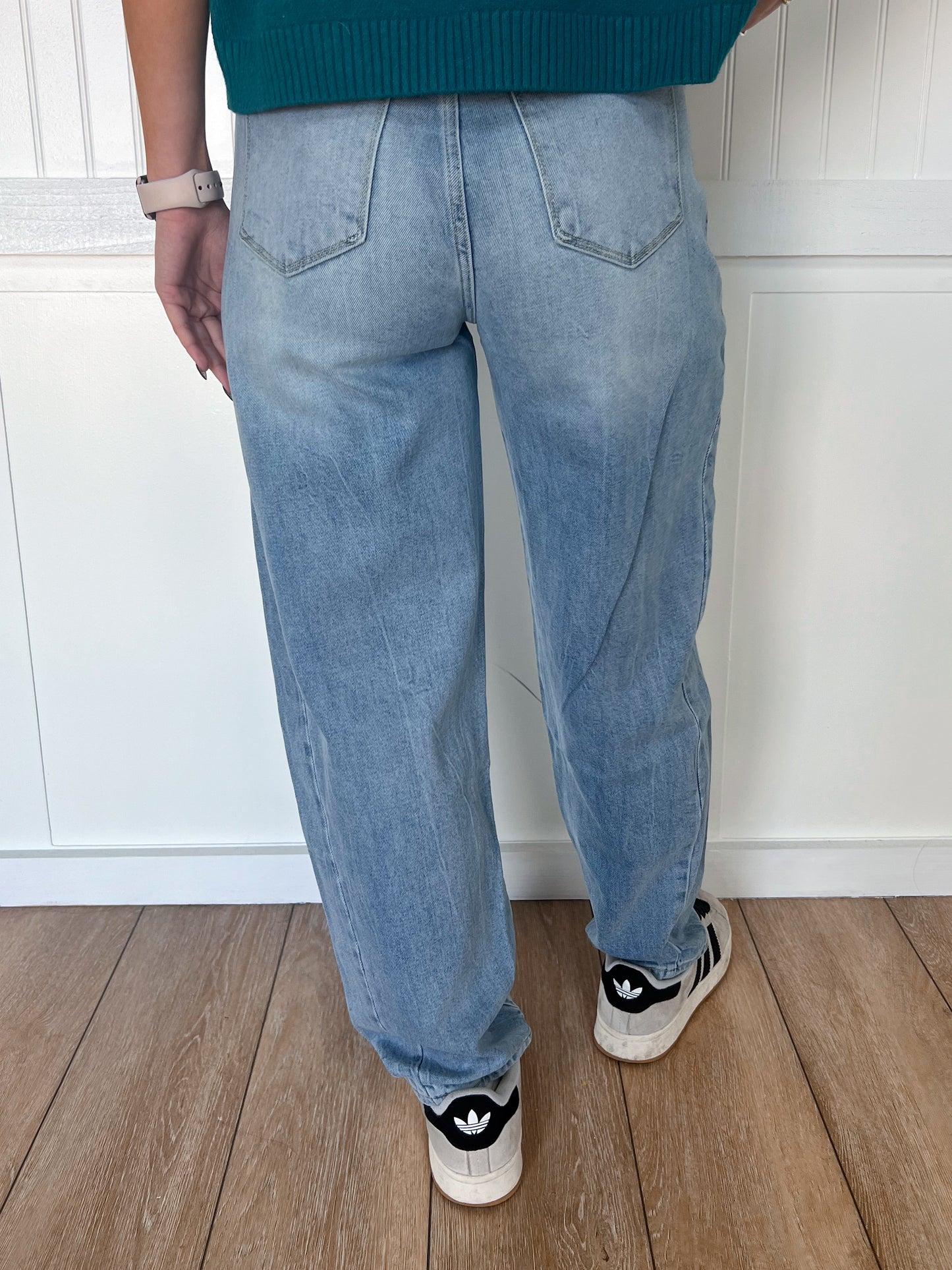 Sadie Side Seam Detailing High Rise Comfort Barrel Jeans-Petra153-bottoms,FD 01/08/26,P1305X-LM-The Twisted Chandelier