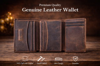 Men’s Leather Wallet for Men Handcrafted Distressed Trifold Wallet-American Leather Goods-Men's-The Twisted Chandelier