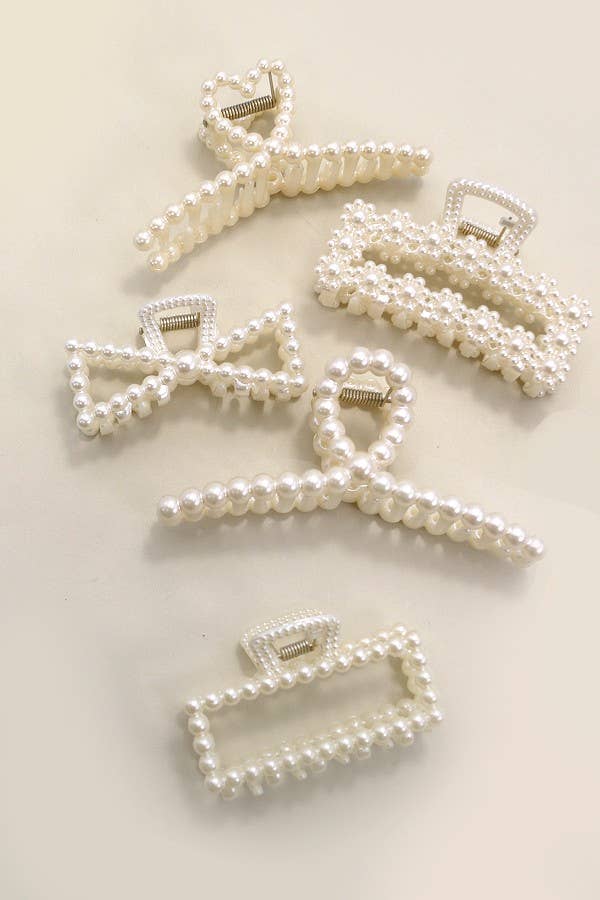 Pearl Hair Claw Clips-JOSSLYN by wall to wall-The Twisted Chandelier