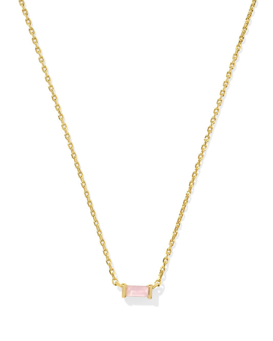 Kendra Scott Juliette Pendant Necklace Gold Rose Quartz-Necklaces-Kendra Scott-CR 09/30/24, FD 10/01/24, N1855GLD-The Twisted Chandelier