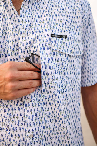 Blue Bonnet Pearl Snap Fishing Shirt-Top-SALT WATER SOUL-FD 05/22/26,Men's-The Twisted Chandelier