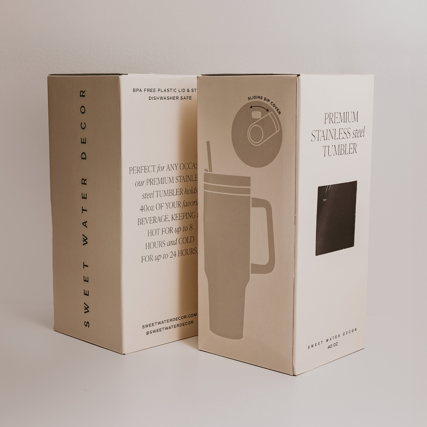 Cream 40 oz Travel Tumbler - Home Decor & Gifts-Sweet Water Decor-The Twisted Chandelier