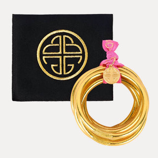BuDhaGirl's Gold All Weather Bangles® (Set of 6) - Serenity Prayer-Bracelet-BuDhaGirl-The Twisted Chandelier