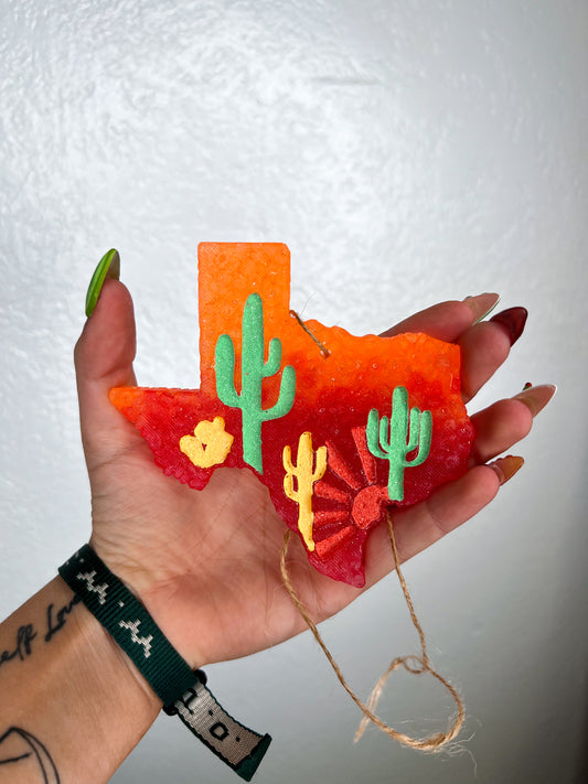 Sunset Texas Car Freshie-Southern Creek Wholesale-Volcano-Green-The Twisted Chandelier