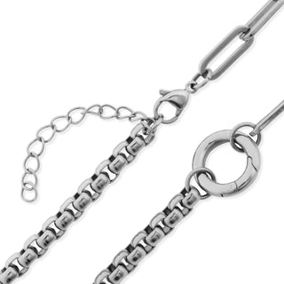 18k Gold Stainless Steel Box Paperclip Charm Holder Necklace-Necklace-WJW-The Twisted Chandelier