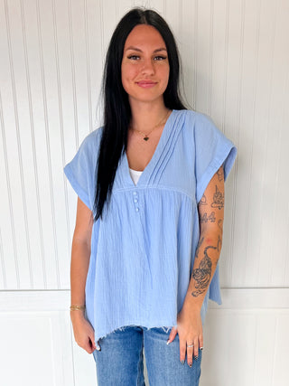 Lennie Cotton Gauze Short Sleeve Top-Oddi-Bin B4,FD 08/12/25,OGP 49.99,Tops Collection-The Twisted Chandelier