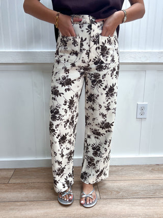 Rue Floral Print Pants-Pants-ENTRO-bottoms,Fall Favorites,NewArrival-The Twisted Chandelier