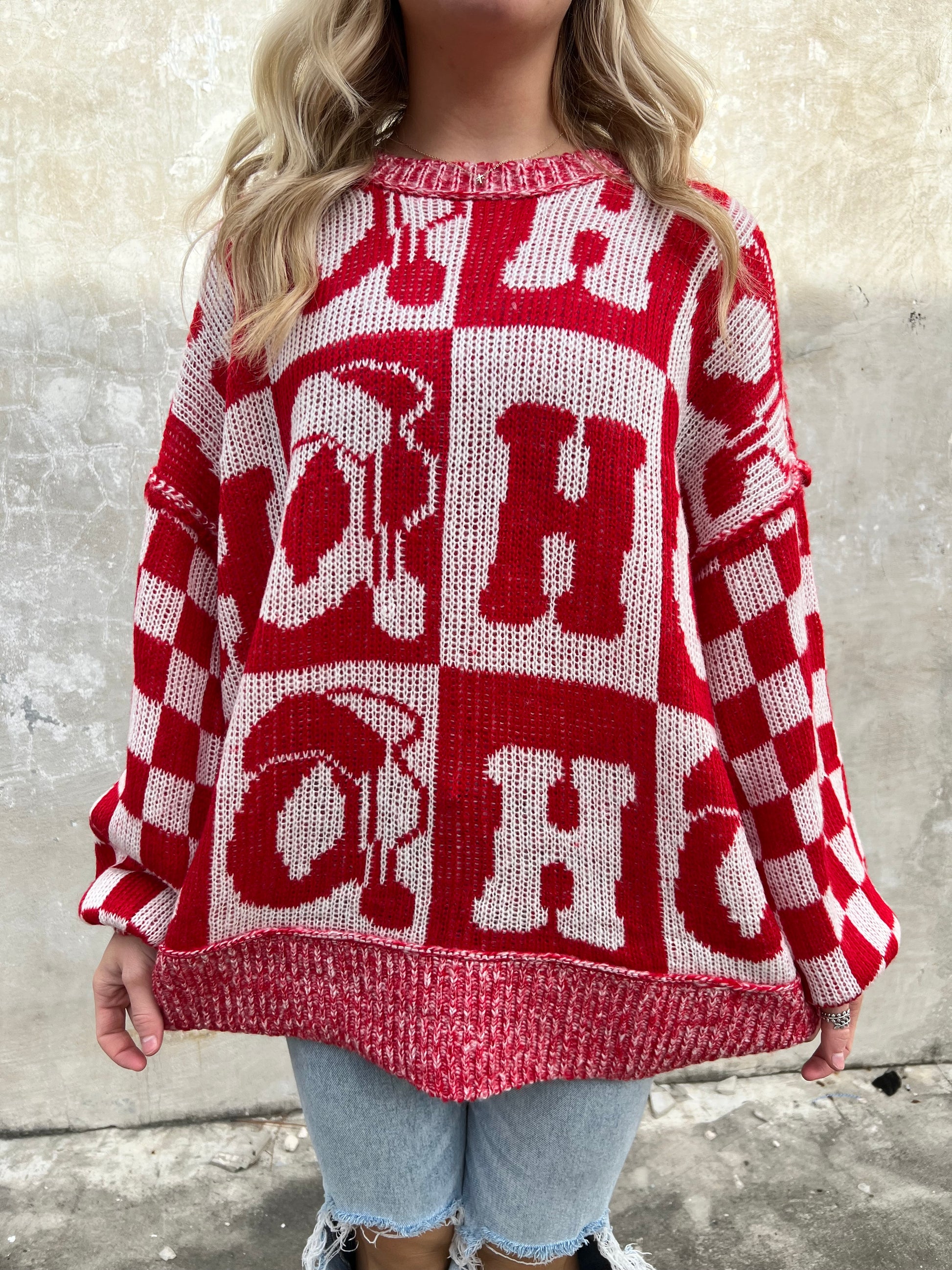 Oversized Sweater With Hohoho-Sweater-Fantastic Fawn-IFKT51707-09-The Twisted Chandelier